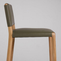 Where Saints Go Ltd Amara Counter Stool, Olive Green Leather, Solid Teak Frame By Where Saints Go - thumbnail 8