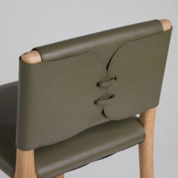 Where Saints Go Ltd Amara Counter Stool, Olive Green Leather, Solid Teak Frame By Where Saints Go - thumbnail 9