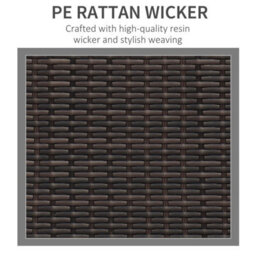 Wyld Haus Sediri Brown 3-Seater Rattan Outdoor Sofa With Cream Cushions, Galvanised Metal Frame - thumbnail 6