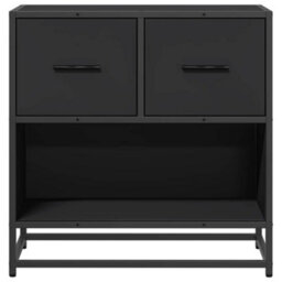 Berkfield Bedside Cabinet Black 60X31X60 Cm Engineered Wood And Metal - thumbnail 5
