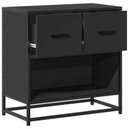 Berkfield Bedside Cabinet Black 60X31X60 Cm Engineered Wood And Metal - thumbnail 8