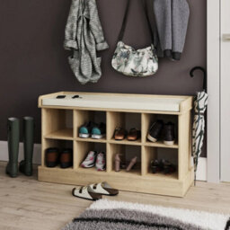 Oak Effect Shoe Bench With Seat - thumbnail 5