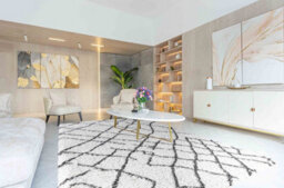 Moroccan Berber Shaggy Rugs Living Room Abstract Dark Cream 200X290 Cm