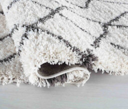 Moroccan Berber Shaggy Rugs Living Room Abstract Dark Cream 200X290 Cm - thumbnail 4