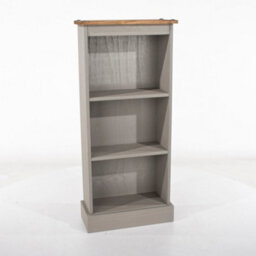Core Products Premium Corona Grey Wax Narrow Bookcase With Antique Wax Top H103.6Cm X W46.0Cm X D20.0Cm - thumbnail 3