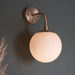 Luminosa Lighting Luminosa Cosenza Wall Lamp Matt Antique Brass Plate & Opal Glass - thumbnail 2