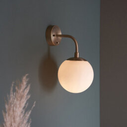 Luminosa Lighting Luminosa Cosenza Wall Lamp Matt Antique Brass Plate & Opal Glass - thumbnail 3