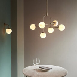 Luminosa Lighting Luminosa Cosenza Wall Lamp Matt Antique Brass Plate & Opal Glass - thumbnail 4