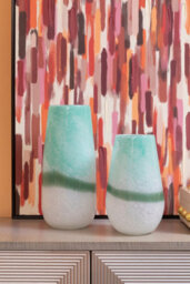 Orsina Celia Small Turquoise And White Vase - thumbnail 2