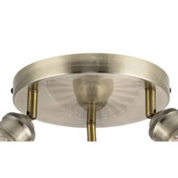 Cosylyte Milan Bathroom 3 Light Modern Ribbed Glass Spotlight - Antique Brass - thumbnail 6
