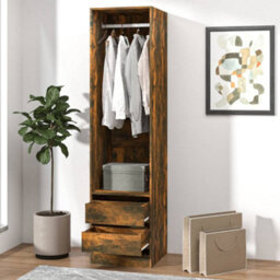 Walplus Wardrobe With Drawers Smoked Oak 50X50X200 Cm Engineered Wood - thumbnail 7