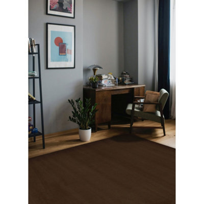 Melrose Colorama Plain Chocolate Brown Large Indoor Area Rug 160/230Cm - image 1