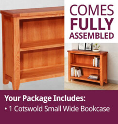 Hallowood Furniture Cotswold Small Wide Bookcase - thumbnail 7