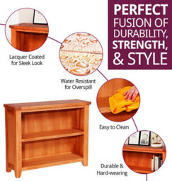 Hallowood Furniture Cotswold Small Wide Bookcase - thumbnail 2
