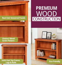 Hallowood Furniture Cotswold Small Wide Bookcase - thumbnail 4