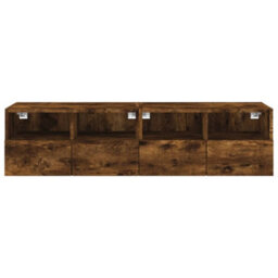 Berkfield Durable Tv Wall Cabinets 2 Pcs Smoked Oak 60X30X30 Cm Engineered Wood - thumbnail 8