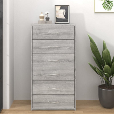 Vidaxl Sideboard With 6 Drawers Grey Sonoma 50X34X96 Cm Engineered Wood - image 1