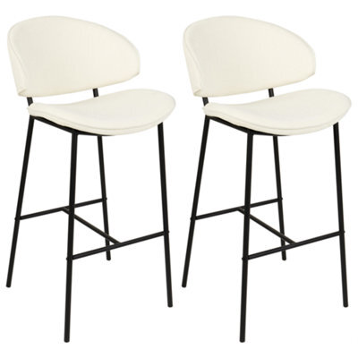 Beliani Set Of 2 Bar Chairs Kiana Light Beige - image 1