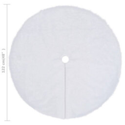 Berkfield Christmas Tree Skirt White 122 Cm Faux - thumbnail 6