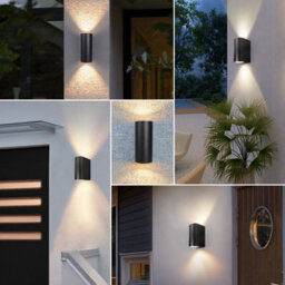 Komore Outdoor Up And  Down Wall Light Black Ip44 - thumbnail 5