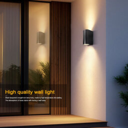 Komore Outdoor Up And  Down Wall Light Black Ip44 - thumbnail 4