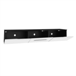 Abrihome Modern Tv Stand 180Cm With Led Lights, Floating High-Gloss Black & White Media Console, 16-Color Ambient Lighting - thumbnail 2