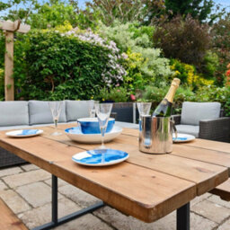 Ashford Blake Rustic Outdoor Picnic Table With Fixed Benches - thumbnail 4