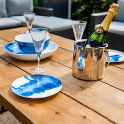 Ashford Blake Rustic Outdoor Picnic Table With Fixed Benches - thumbnail 3