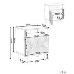 Wyld And Coco Novahome Boho Bedside Table With Paper Rope Detail And Pinewood Legs, Compact Rectangular Design (W49 X D36 X H54Cm) - thumbnail 4