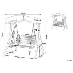 Beliani Patio Swing Andria Larch Wood Brown - thumbnail 3