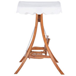 Beliani Patio Swing Andria Larch Wood Brown - thumbnail 7
