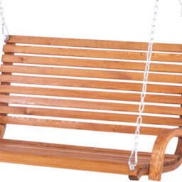 Beliani Patio Swing Andria Larch Wood Brown - thumbnail 8