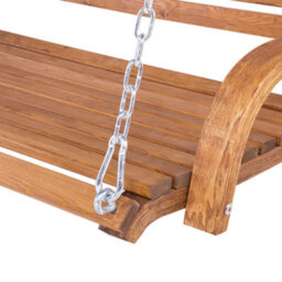Beliani Patio Swing Andria Larch Wood Brown - thumbnail 9