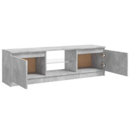 Berkfield Modern Tv Cabinet With Led Lights Concrete Grey 120X30X35.5 Cm - thumbnail 8