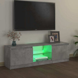 Berkfield Modern Tv Cabinet With Led Lights Concrete Grey 120X30X35.5 Cm - thumbnail 4