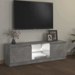Berkfield Modern Tv Cabinet With Led Lights Concrete Grey 120X30X35.5 Cm - thumbnail 5