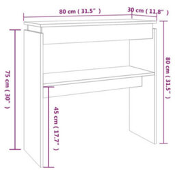 Vidaxl Console Table Smoked Oak 80X30X80 Cm Engineered Wood - thumbnail 6