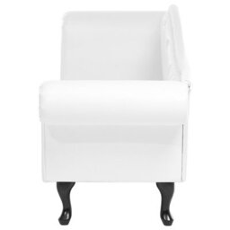 Beliani Left-Hand Chaise Longue Lattes Faux Leather White - thumbnail 7
