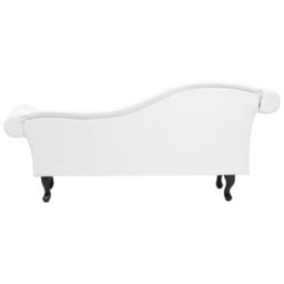 Beliani Left-Hand Chaise Longue Lattes Faux Leather White - thumbnail 6