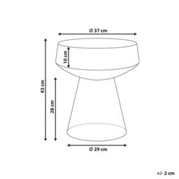 Beliani  Side Table Laguna Glass Red - thumbnail 3