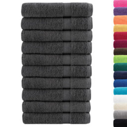 Berkfield Premium Towels Solund 10Pcs Anthracite 100X200Cm 600Gsm - thumbnail 2