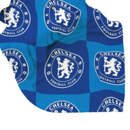 Chelsea Fc Polyester Checkered Fleece Blanket Blue/white (150Cm X 100Cm) - thumbnail 4