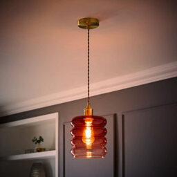 Valuelights Giselle Brushed Gold Ombre Berry Glass Ceiling Pendant Light - thumbnail 2