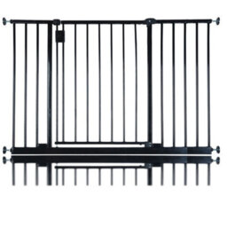 Safetots Extra Wide Hallway Gate, 109Cm - 115Cm, Black, Pressure Fit Baby Gate For Hallways And Wide Spaces - thumbnail 1