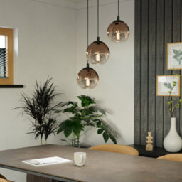Eglo Ariscani 1 Copper Ombre Effect Glass 3 Light Pendant - thumbnail 1