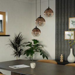 Eglo Ariscani 1 Copper Ombre Effect Glass 3 Light Pendant - thumbnail 2