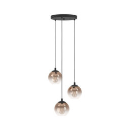 Eglo Ariscani 1 Copper Ombre Effect Glass 3 Light Pendant - thumbnail 3