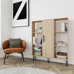 Decorotika Peoria 6 Shelves And A  Cabinet Bookcase Oak - thumbnail 2