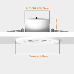 Paul Russells Led Downlight White Dimmable Tilt Recessed Ceiling Spotlight 6W 560 Lumens, Ip44, Colour Changeable Cct3, Pack Of 1 - thumbnail 3