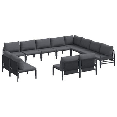 Berkfield Modern Garden Sofa Set 12 Pcs Anthracite Steel - image 1